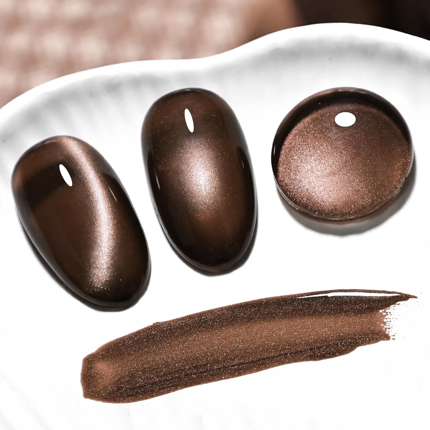 JODSONE 16.5ml Cat Eye Gel Nail Polish Dark Brown Glitter Magnetic Reflective Translucent Need U V Curing Salon Gift for Girl Women