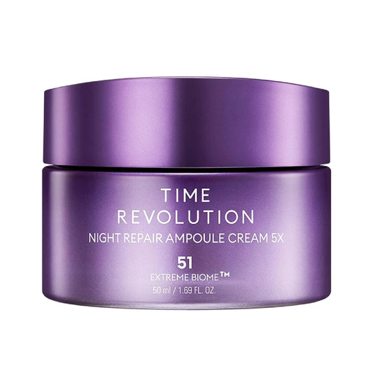 MISSHA Time Revolution Night Repair Ampoule Cream (5th Gen) 1.69 Fl Oz - Triple Fermented Deep-Sleep Night Cream - Overnight Care for Enhanced Radiance, Korean Skincare