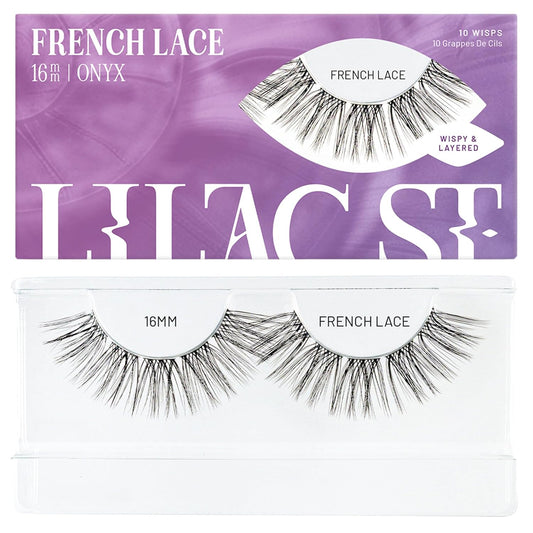 Lilac St - French Lace Glamorous Faux Eyelash Clusters (16mm) - Delicate & Wispy - DIY Lash Extension Wisps - Lightweight & Lifelike - Korean Silk - Lasts 10 Days - Cruelty Free, Vegan - 10 Lashes