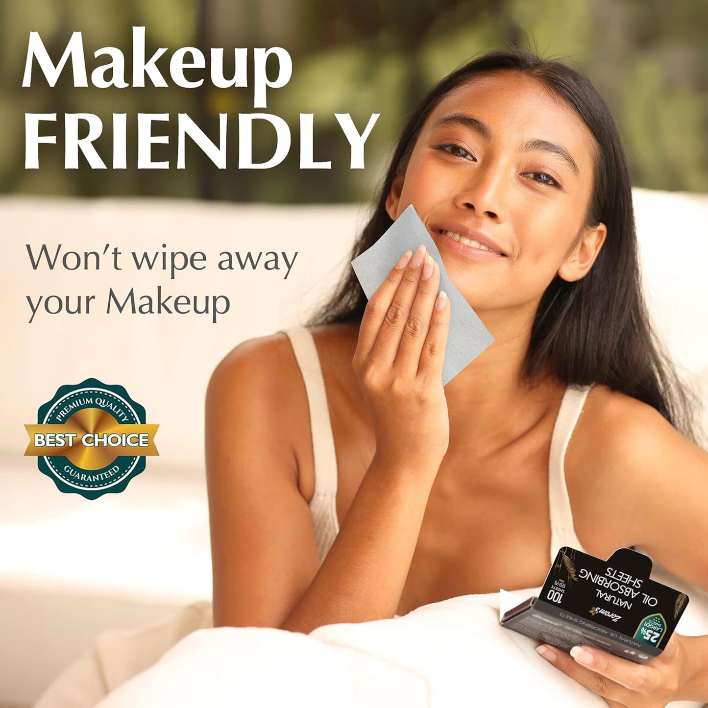 Natural Oil Blotting Sheets for Face with Bamboo Charcoal - 25% Larger - 6pk/600 Makeup Friendly Blotting Papers for Face - Easy Dispensing Oil Absorbing Sheets for Face