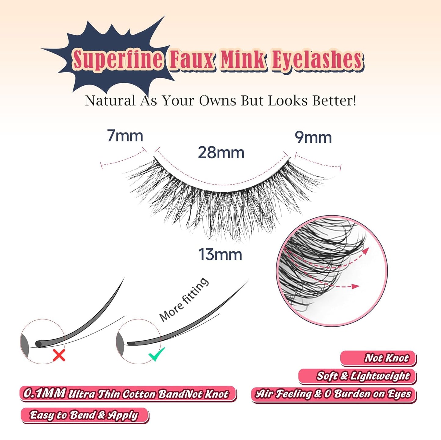 Natural Lashes Fake Eyelashes Pack C Curl Strip Lash 7 Pair Siligli