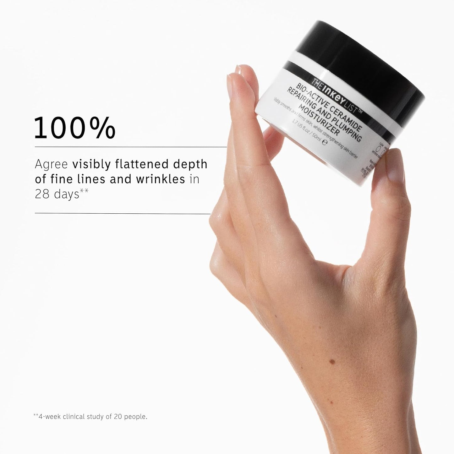 The INKEY List Bio-Active Ceramide Repairing and Plumping Moisturizer 1.7fl oz/50ml, Anti-Ageing Skincare, 24-Hour Hydration Cream, Vegan Friendly, Suitable For All Skin Types