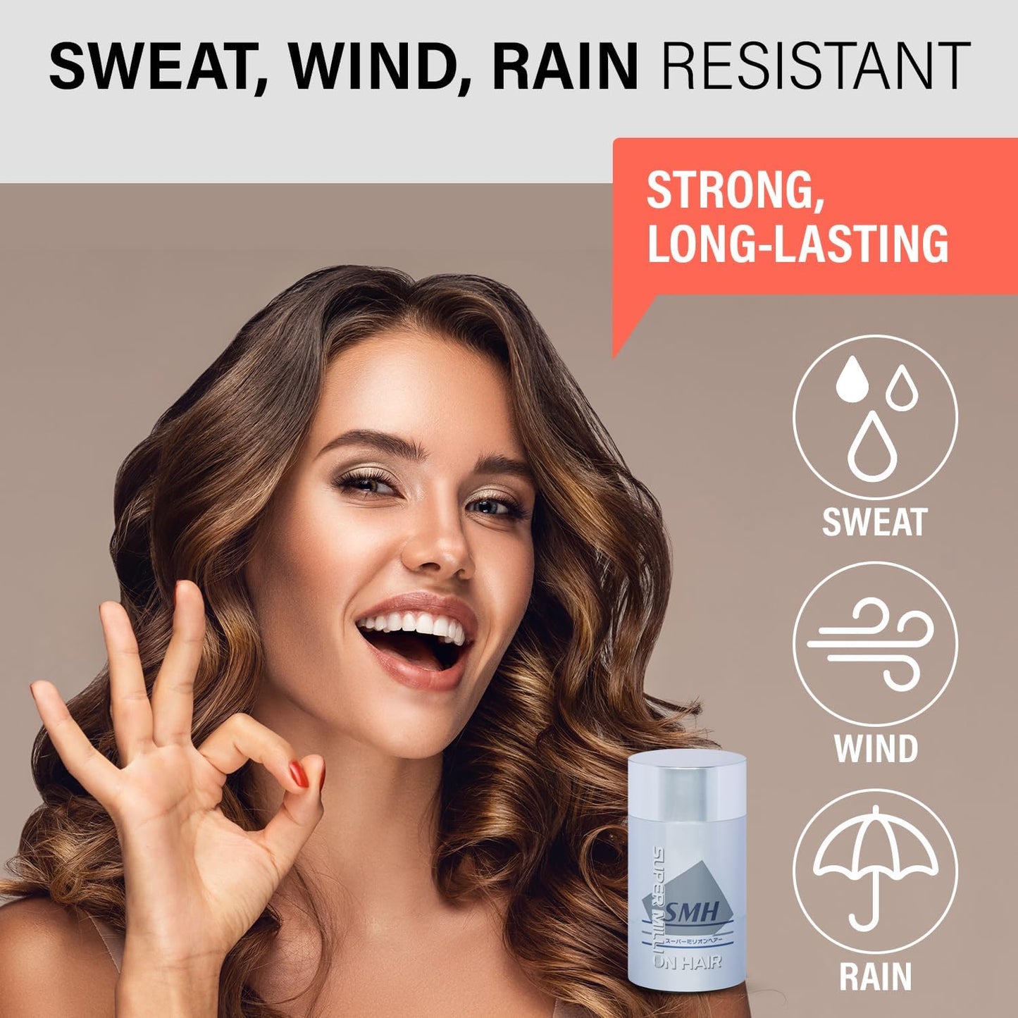 SMH Plant-Based Hair Fibers MADE IN JAPAN – Instantly Conceals Thinning Hair –Long-Lasting, Natural Look – Sweat, Water & Wind Resistant – For Men & Women (10g, Ash Blond)