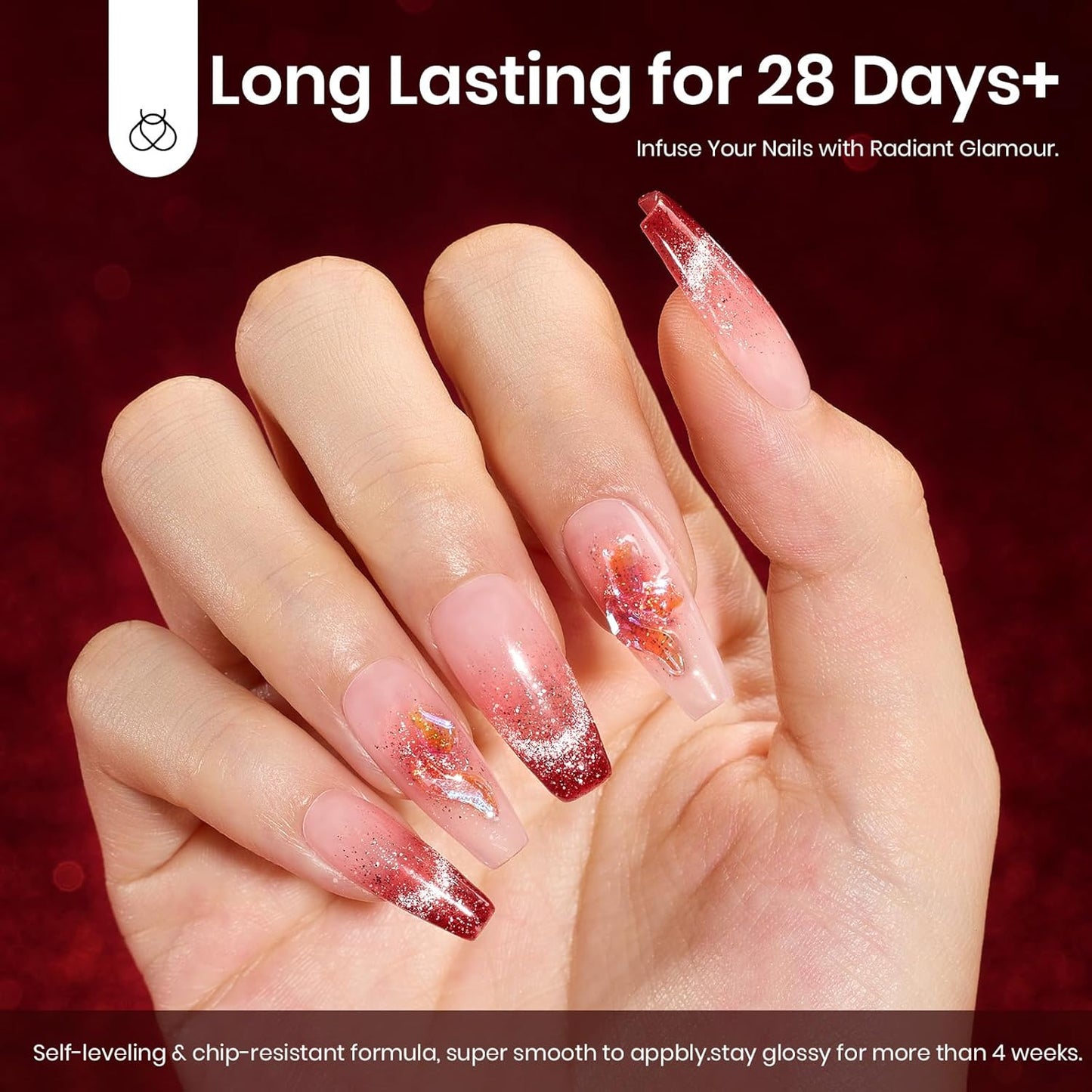 Beetles Red Cat Eye Gel Nail Polish, 15ml Glitter Nail Polish with Magnet Gel Soak Off UV LED Nail Lamp Reflective Nail Art DIY Home Manicure Design Gift for Women