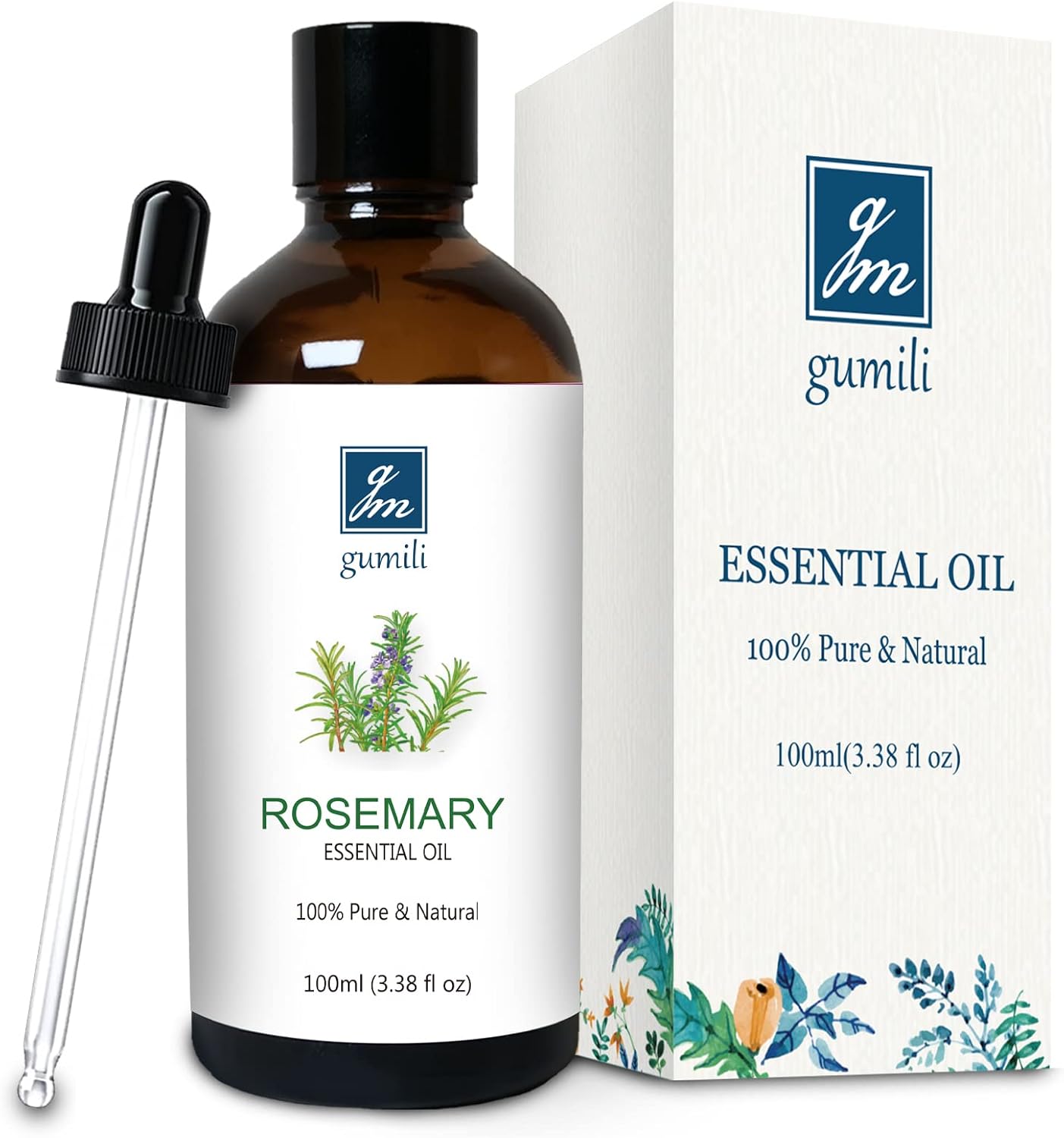 Rosemary Essential Oil, Pure Undiluted Rosemary Oil for Hair Growth, Diffuser, Skin, Spray - 100ml