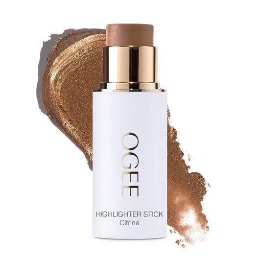 Ogee Sculpted Face Stick - Citrine (CITRINE - RADIANT GOLD SHIMMER) Certified Organic Bronzer Stick & Highlighter Makeup - Multi-Use Bronzer Stick for Face