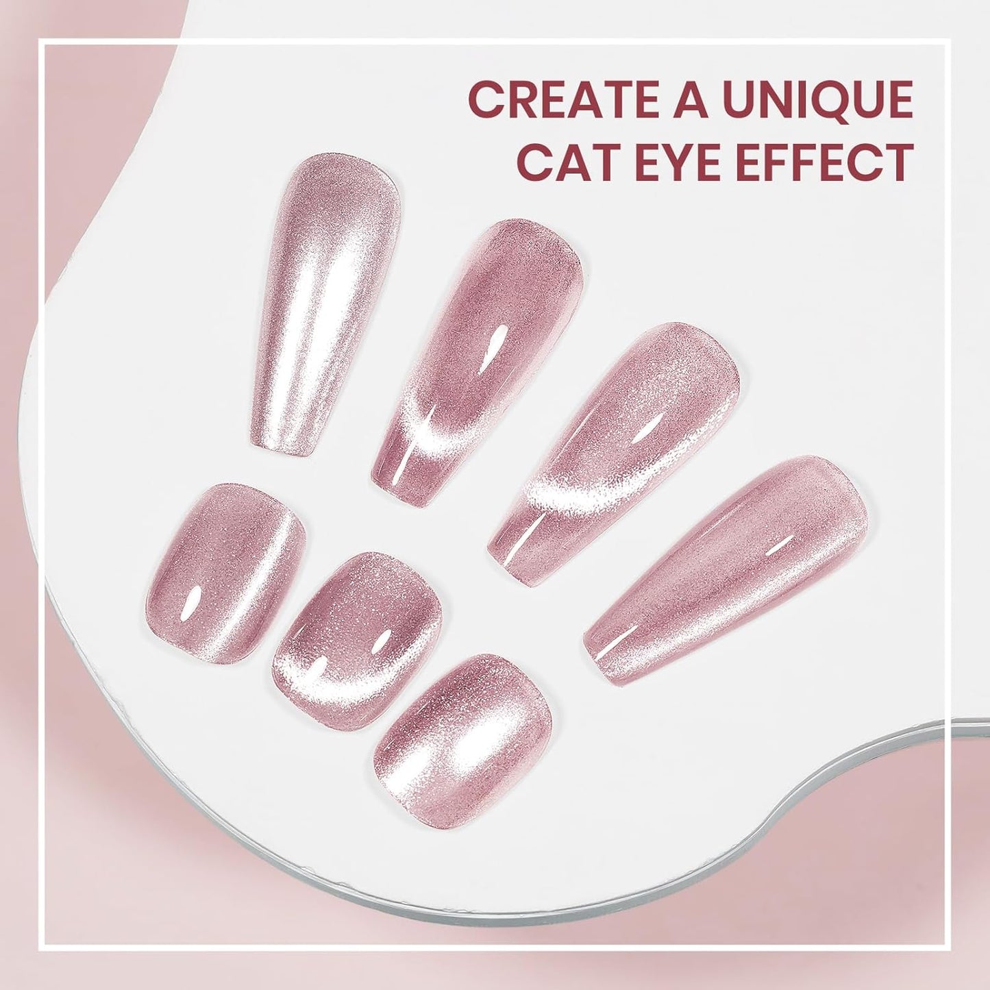 Cat Eye Nail Polish Non Gel Quick Dry Glitter Cat Eye Nail Polish with Magnetic Toe Fingernail Air Drying Fast Lacquer Manicure Gift For Women Girls 16ml, 0.54fl oz