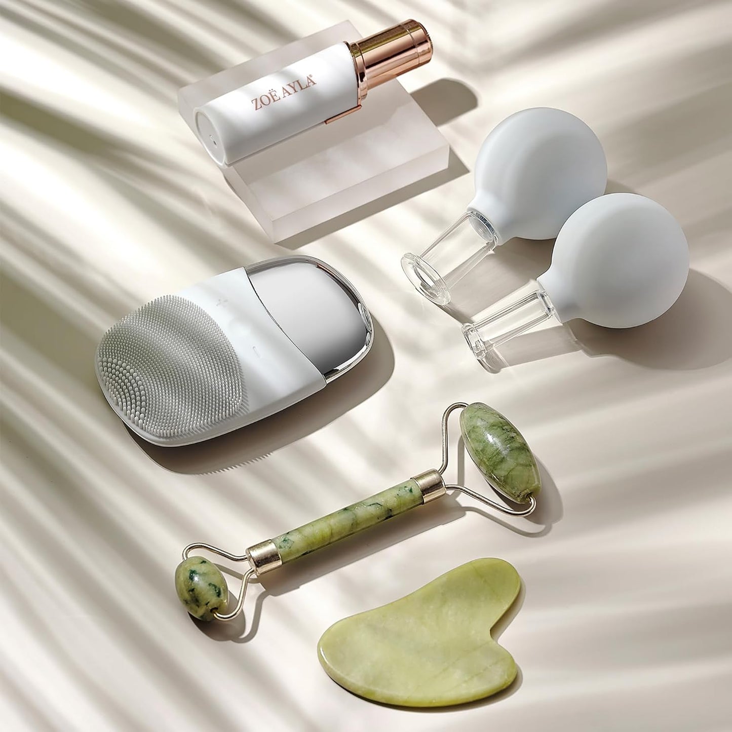 Zoe Ayla Facial Cupping Set, 2 Pcs - Cupping Kit for Massage Therapy - Improves Skin Appearance - Promotes Blood Circulation - Sculpts and Tones - Reduces Puffiness - 1 Large Cup - 1 Small Cup