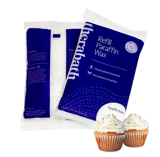 Therabath Paraffin Wax Refill - Thermotherapy - Use to Relieve Arthritis Discomfort, Stiff Muscles, & Dry Skin - For Hands, Feet, Body - Deeply Hydrates & Protects - Made in USA, 6 lb. Vanilla Cupcake