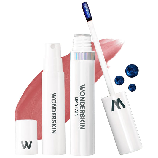 Wonderskin Wonder Blading All Day Lip Stain Peel Off Masque and Reveal Kit- Long Lasting, Waterproof Nude Lip Tint, Transfer Proof Natural Makeup Stain Kit (Whimsical)