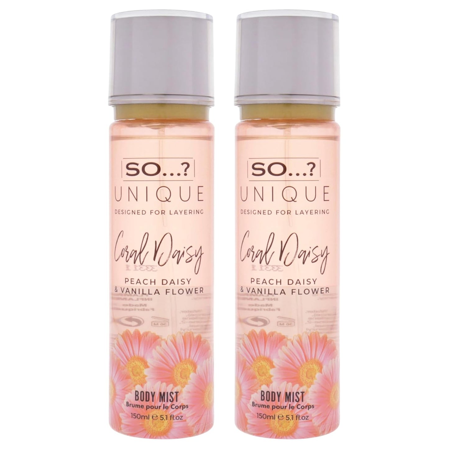 So...? Unique Body Mist - Coral Daisy for Women - 5.1 oz Body Mist - Pack of 2