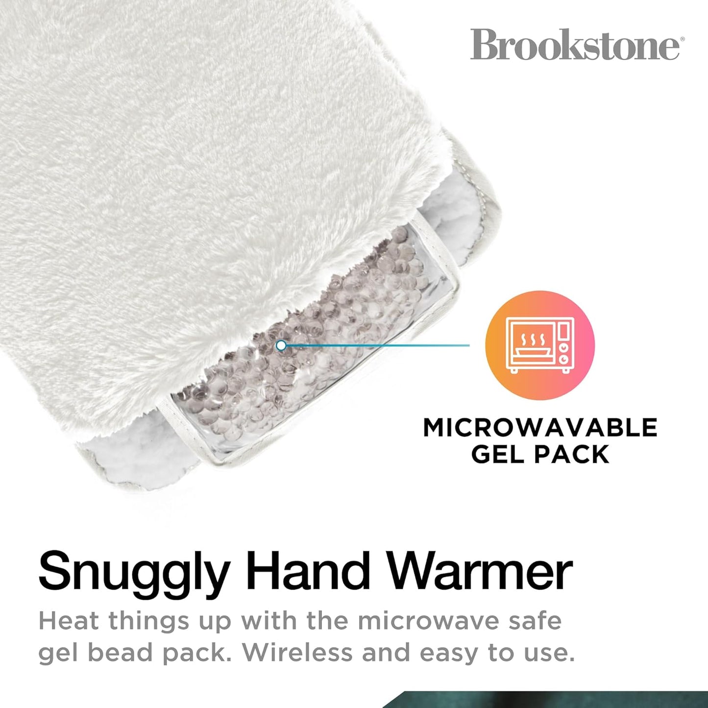 Brookstone Faux Fur Hand Warmer | Soothe Cold Hand Muff with Microwavable Gel Pack for Long Lasting Heat | Cozy Sherpa & Plush Lining for Ultimate Comfort | Hand Muffs for Women & Men