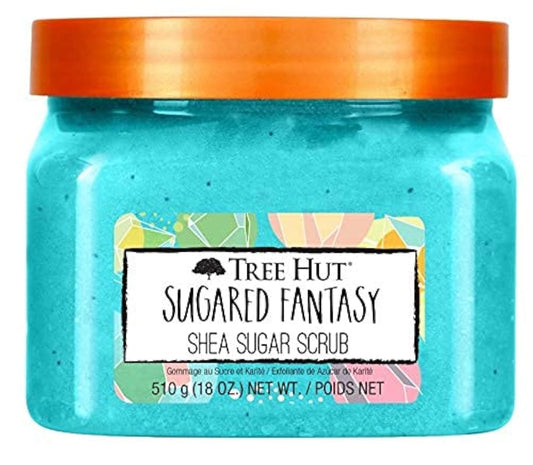 Tree Hut Sugared FantasyShea Sugar Scrub, Exfoliating, Hydrating & Moisturizing Body Scrub with Shea Butter & Nourishing Essential Oils, Smooth & Soften Skin, 18 oz