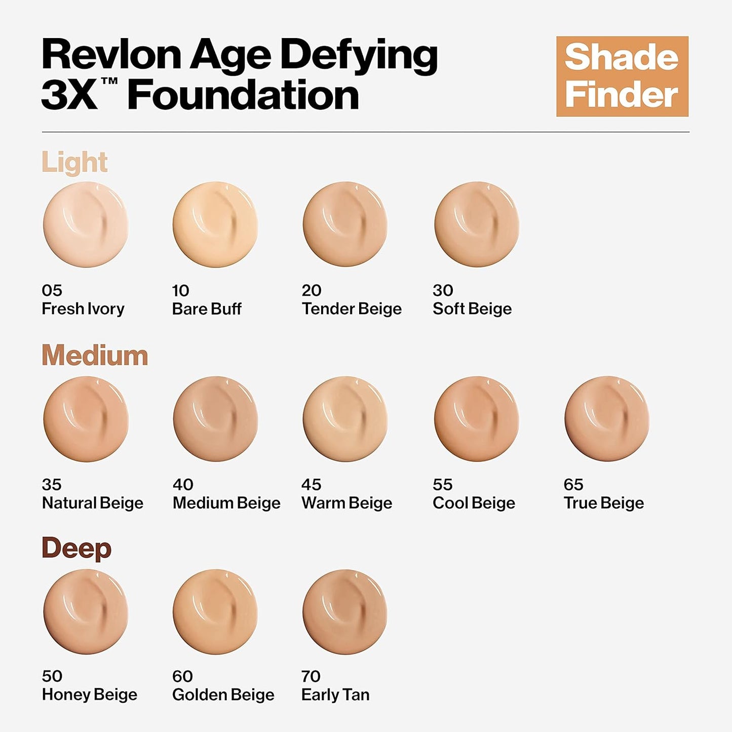 Revlon Liquid Foundation, Age Defying 3XFace Makeup, Anti-Aging and Firming Formula, SPF 30, Longwear Medium Buildable Coverage with Natural Finish, 040 Medium Beige, 1 Fl Oz