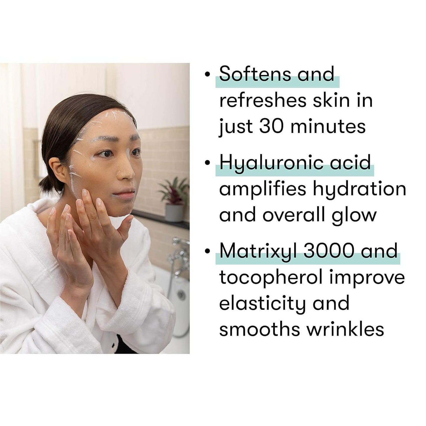 Dermaroller, Silk Face Masks Intensive Hyaluronic Acid Moisturizer with Matriyxl 3000 Tocopherol Boost Collagen Hydrate Dry Skin Reduce Fine Lines Wrinkles SingleUse Masks (10 masks)
