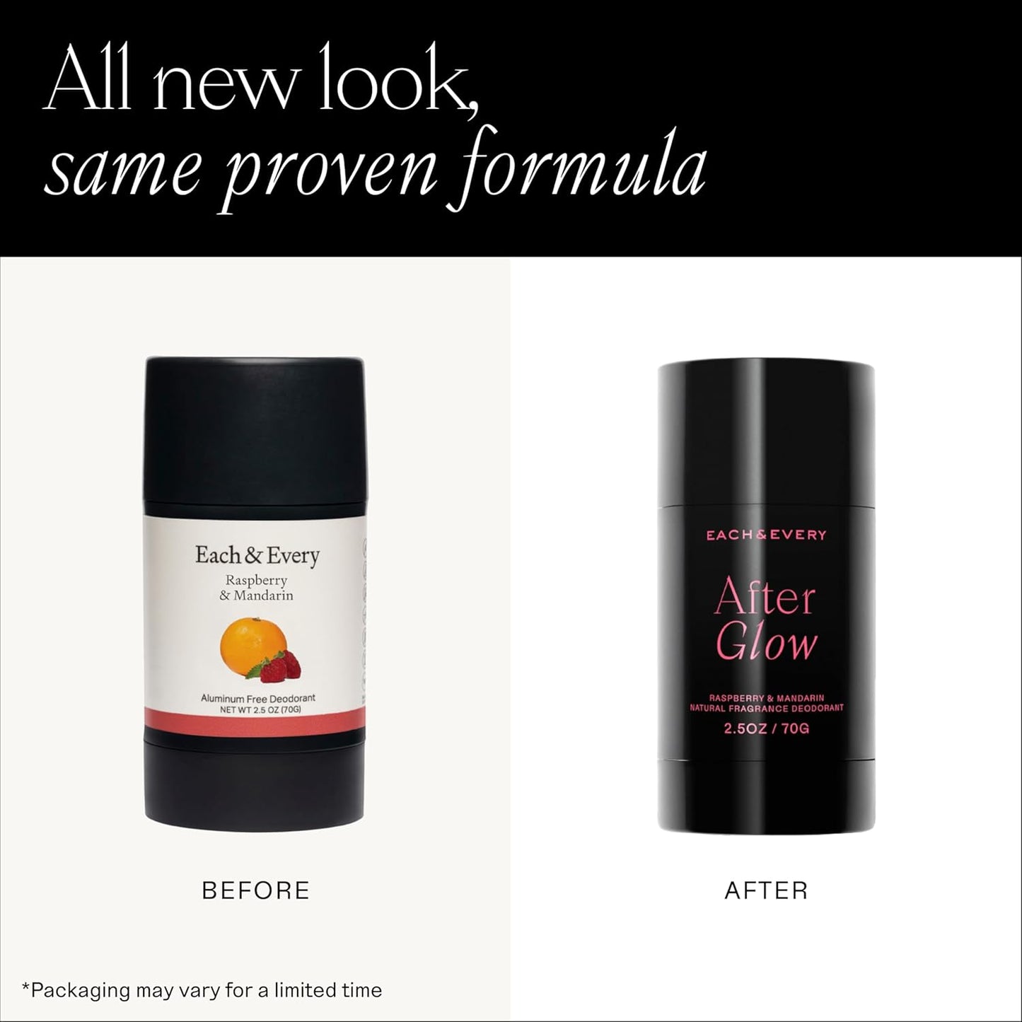 Each & Every Aluminum Free Deodorant for Women & Men, Raspberry & Mandarin - All Natural Deodorant for Sensitive Skin, EWG Verified - Clean, Baking Soda-Free, Plant-Based Fragrance - 2.5oz, 2 Pack