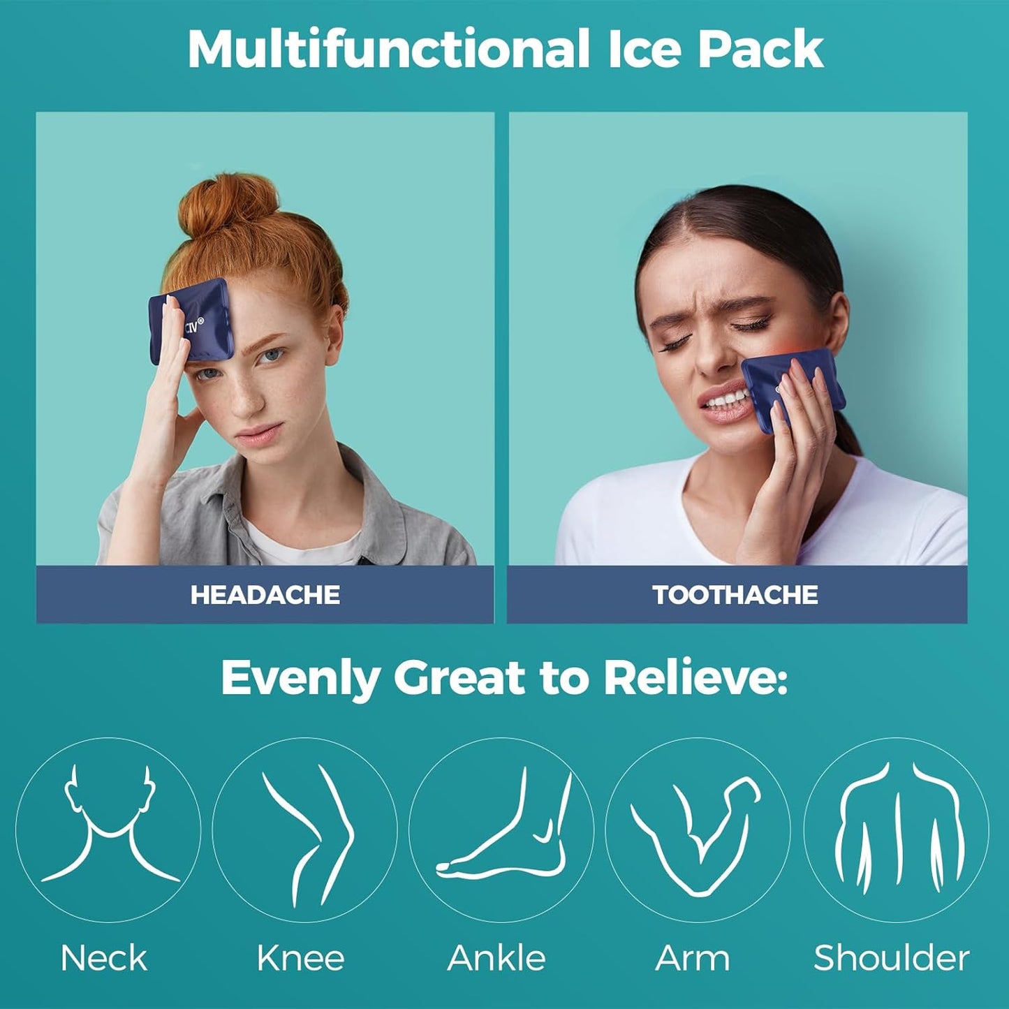 Cooling Eye Mask Ice Face Mask - Gel Beads Hot Cold Compress Reusable Ice Face Eye Mask, Under Eye Patches & Ice Pack Set, Cold Eye Mask for Sleeping Dark Circles Puffiness Dry Eye Headache (Blue)