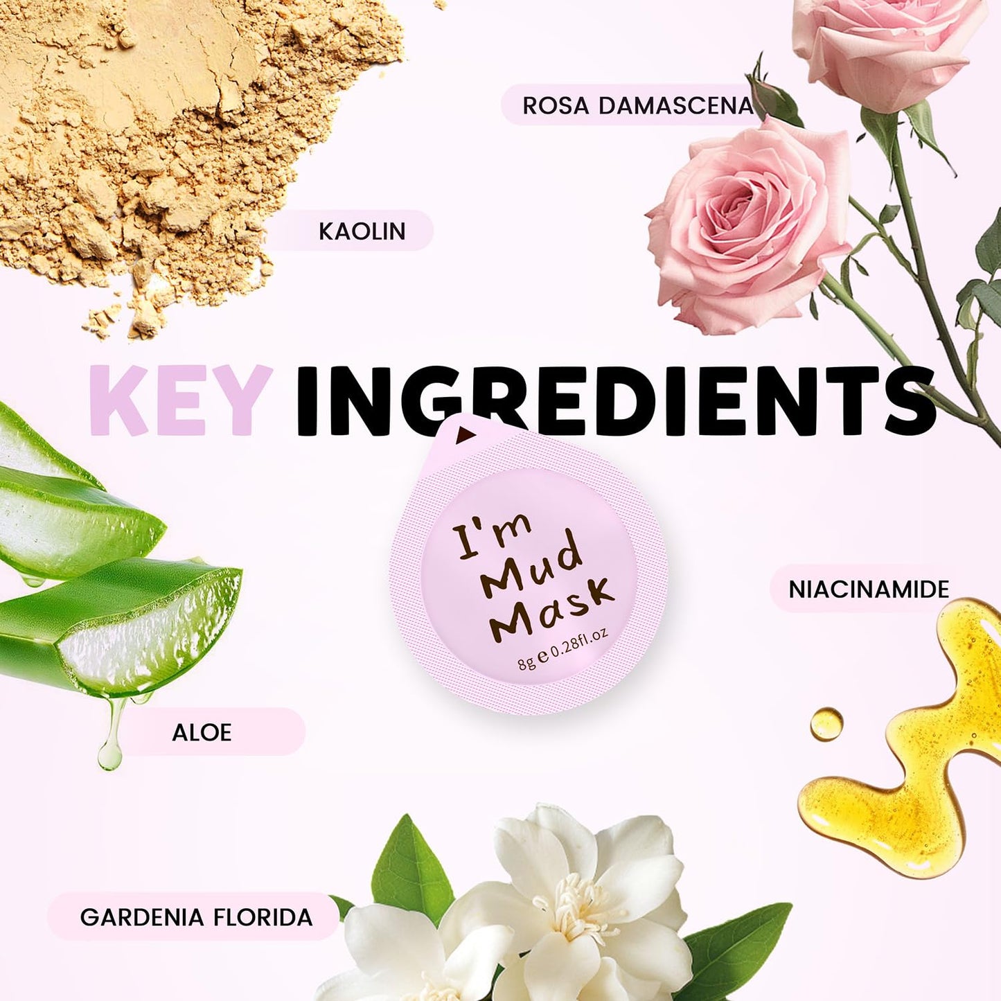 Clay Facial Mask Set 9 Pack - Turmeric Clay Mask - Rose - Dead Sea Minerals Mud Mask, Skincare Gift Set - Brightening, Moisturize & Deep cleansing for Dry, Sensitive Skin, Travel-Friendly & Portable