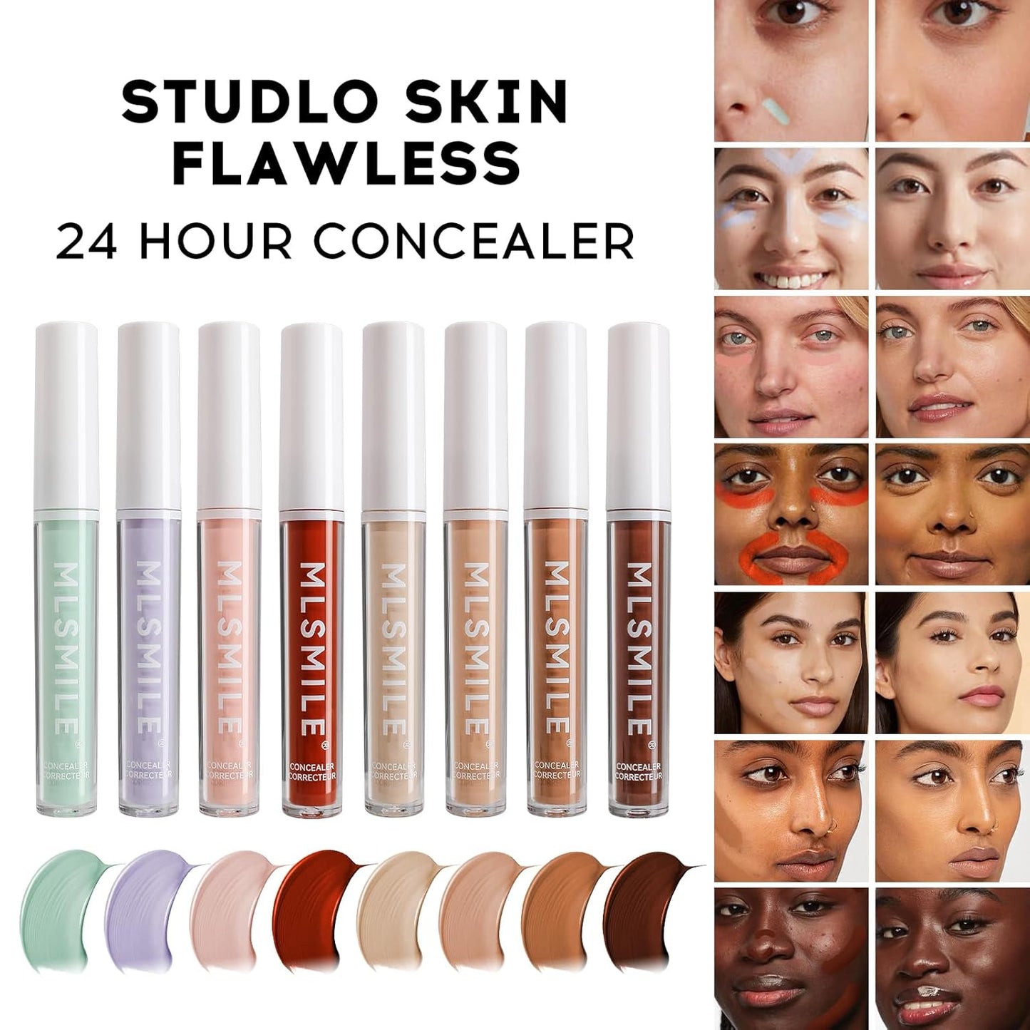 Color Liquid Conceal Contour Foundation, Waterproof 8 Colors Cream Lightweight Liquid Concealer Contour Makeup for Concealing Blemishes, Brighten Dark Circles, Improves Uneven Skin Tone, 05