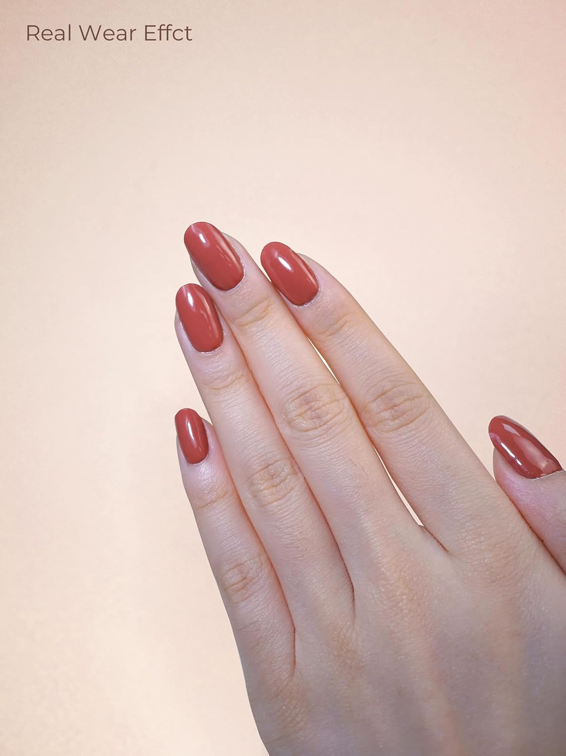 Pre Cured Gel Nail Strips - 44PCS Salon Quality Gel Nail Stickers - Long Lasting Polish Wraps for Women no UV Light Needed Easy Apply& Remove (Oxblood Brown）