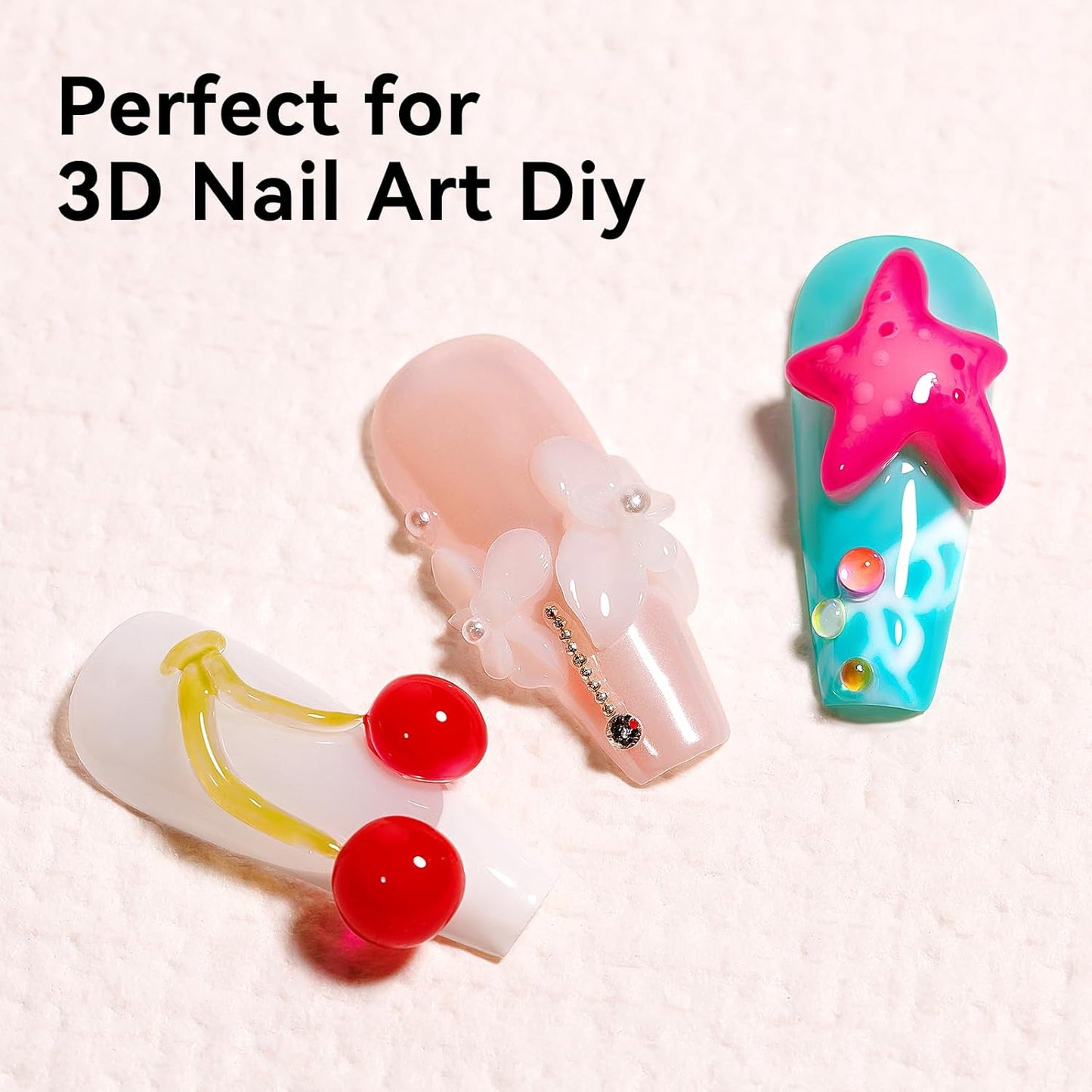 Solid Builder Gel for Nails 3PCS, Clear White Pink 3D Sculpting Hard Gel for Nail Art Non-Stick Hand, for Modeling, Sculpture, Nail Extension UV/Led Manicure DIY At Home 18g*3Colors