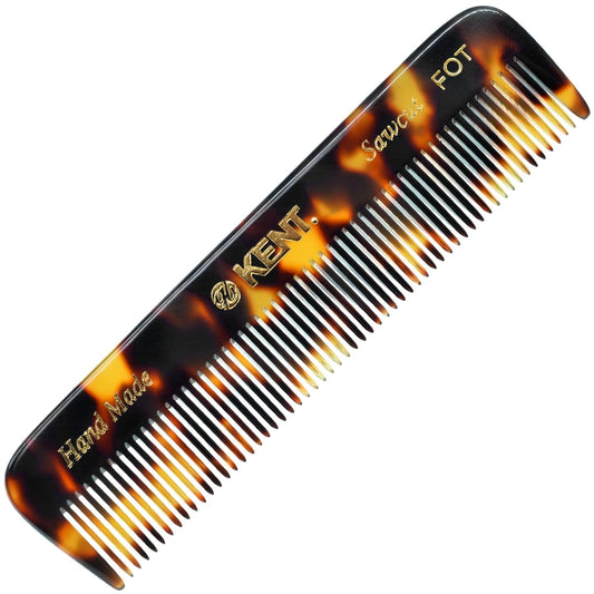 Kent FOT Tokyo Yellow Fine Tooth Comb for Men - Handmade Pocket Comb for Travel, Styling, Fine or Thinning Hair, Mustache and Beard Care Handpolished Saw-Cut Made in England