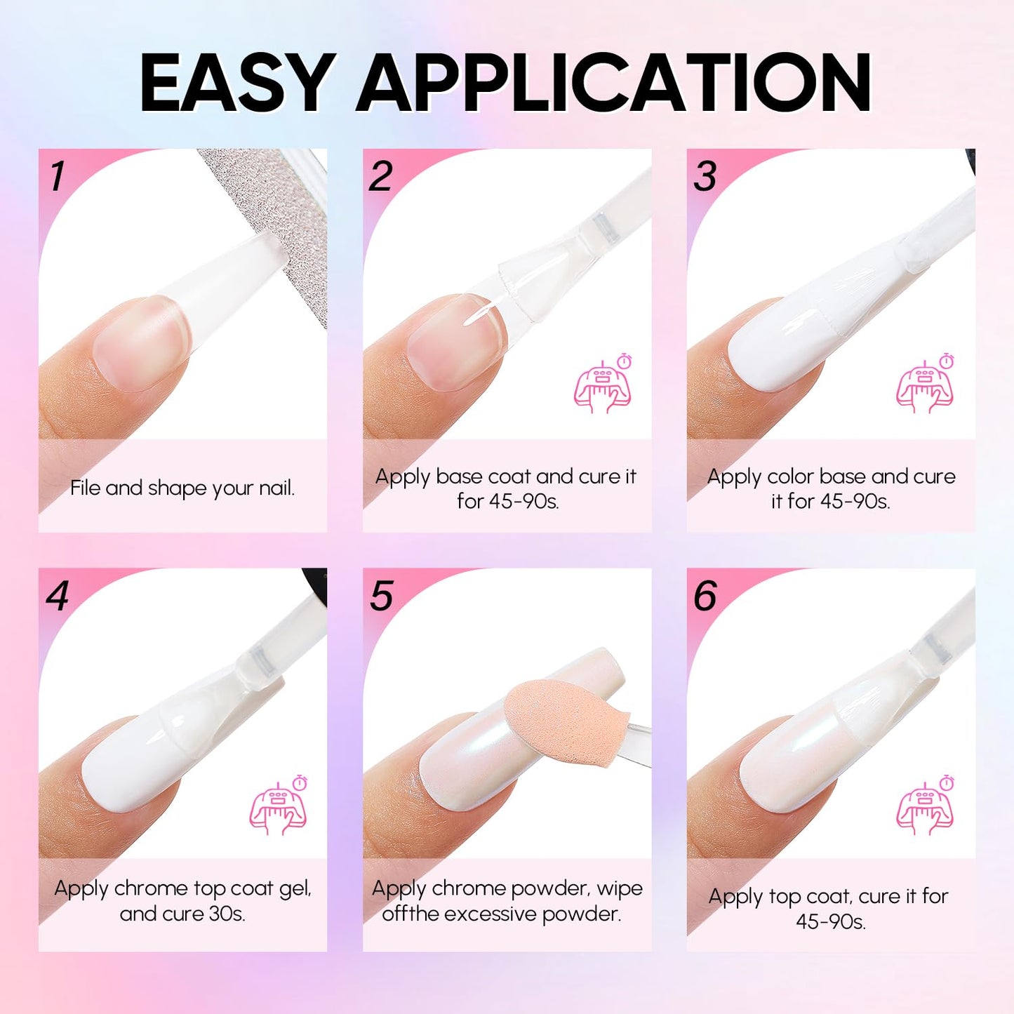 AIMEILI Pearl Nail Powder, Vegan, Cruelty Free, 12 Colors Chrome Aurora Metallic Holographic Mirror Effect Nail Art Pigment Iridescent Shell Glitter Nail Art