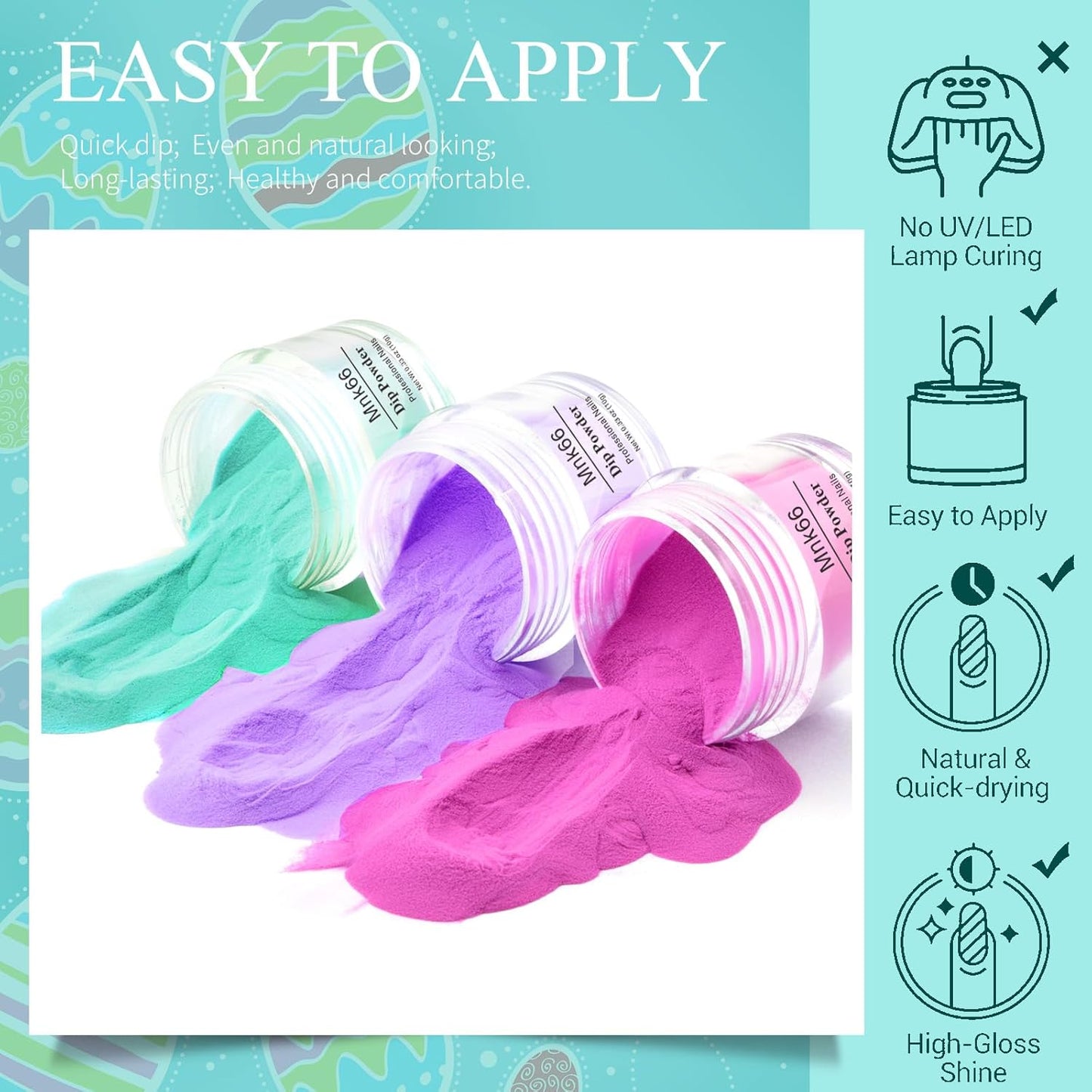 Neon Dip Powder Set, 6 Colors - Glossy Nail Art Manicure DIY Salon Home Gift for Ladies (YYSDDPS-04-6pcs)