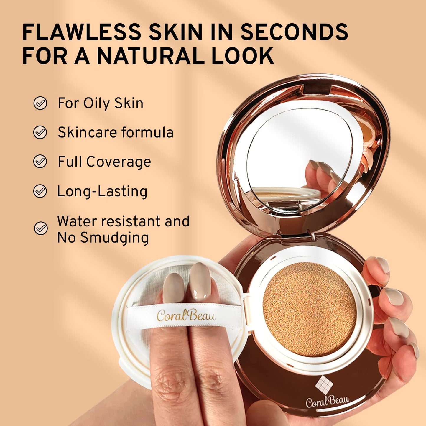 Shell Makeup Set - All in One Makeup Kit for Women with Compact BB Cream Powder, Eyeshadow Palette with Brown Shades, Eye Shadow Brush, Mascara, 3 Lipsticks, Necklace - Make Up Gift Set Box