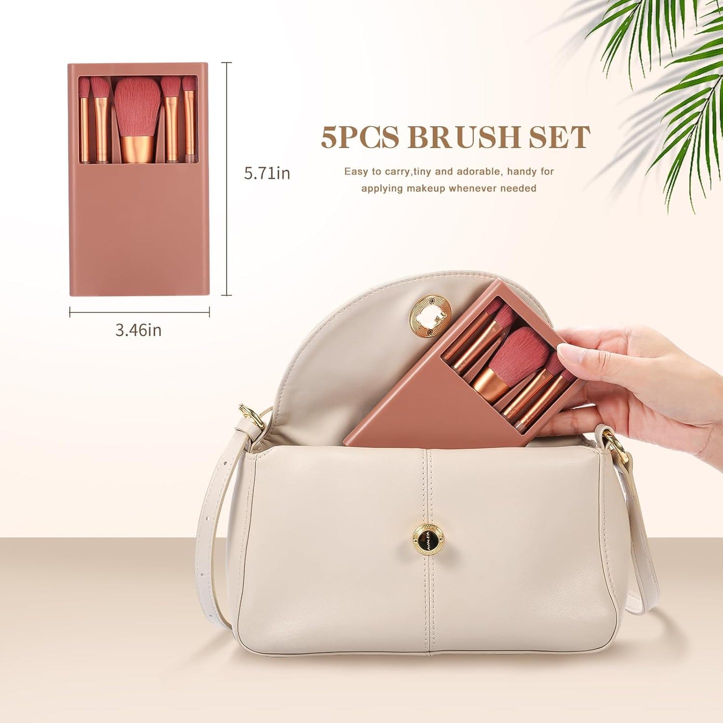 Travel Makeup Brush Set, travel make up brushes sets mini eye shadow kits small size eyeshadow case eyes makup brushed makeuo soft brushs basic cosmetic profesional tools (Bean Sand)