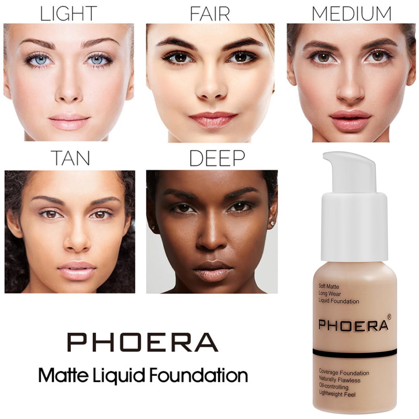 PHOERA Foundation Full Coverage,PHOERA Concealer Lightweight Full Coverage,PHOERA Makeup Long Lasting Wrinkles Matte Natural Finish for a Flawless Complexion (104 Buff Beige+104#CUSTARD)