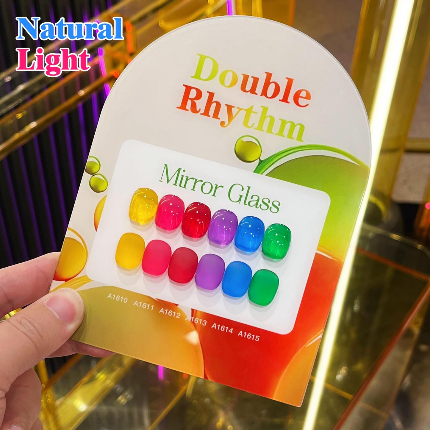 Double Rhythm 6 Pcs 15 ML Gel Polish Set Same Color Same Bottle Soak Off Gel Polish Kit Nail Art Manicure Salon DIY at Home for Women (Jelly Yellow Pink Red Purple Blue-T6-25)