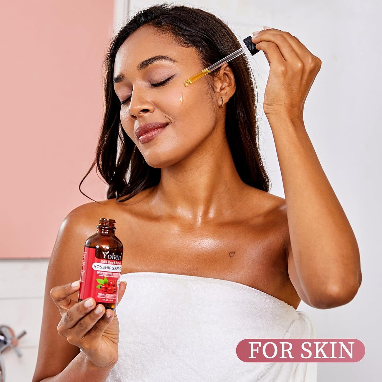 Yoken Rosehip Seed Oil For Face,100% Pure Rosehip oils For Skin,Scars,Hair & Nails.4 fl Oz Cold Pressed Rose Hips Oil For Skin Care, Anti-Aging, Scar Treatment, GUA SHA Massage DIY (4 Fl Oz)