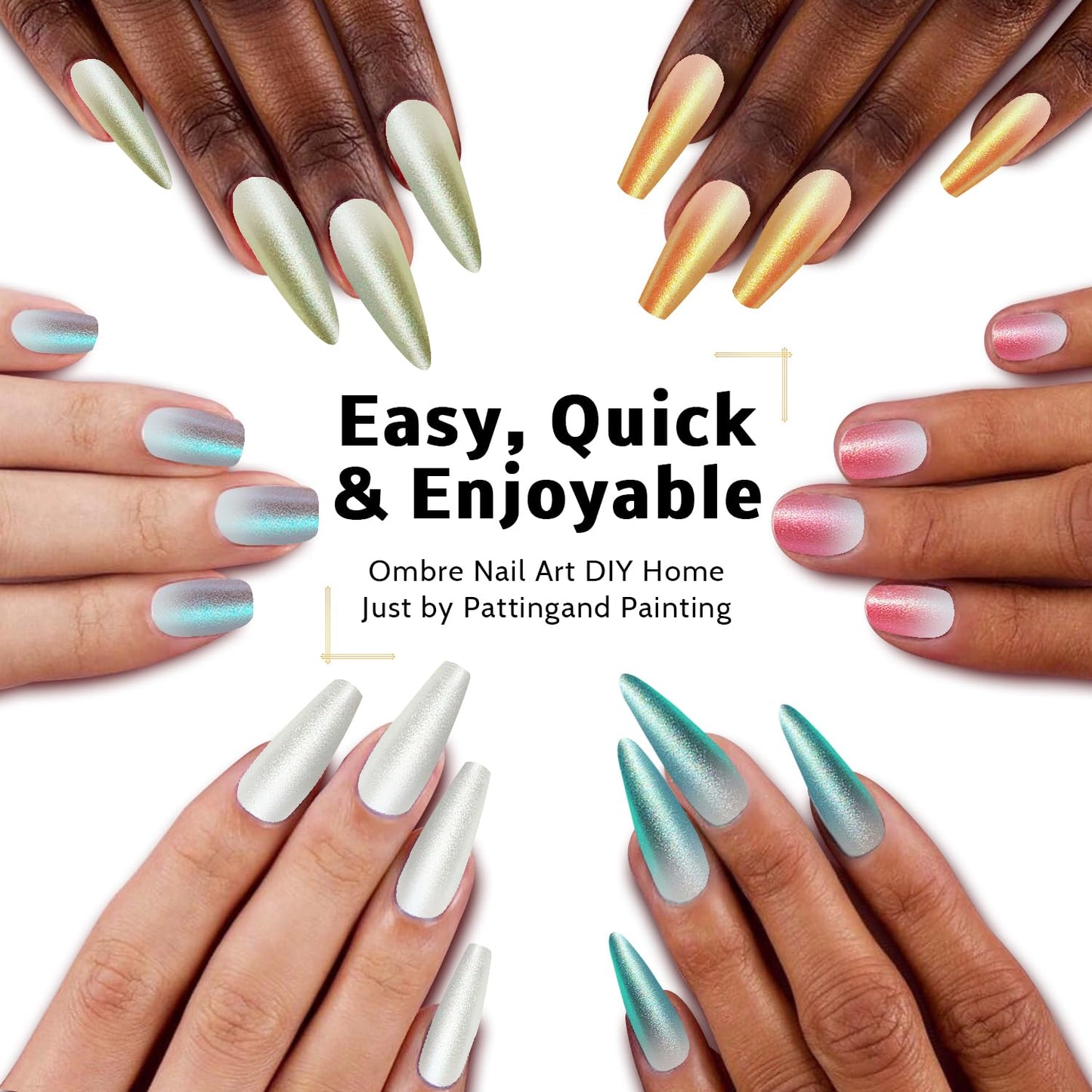 Sponge Pat Paint Nail Gel & Tools Kit, 9 Colors Ombre Nails Gradient Gel Nail Blush Blooming Aura Nails Drawing Stripper Floral Painting Nail Art, No Wipe, UV/LED Curing (9 Colors Set K)