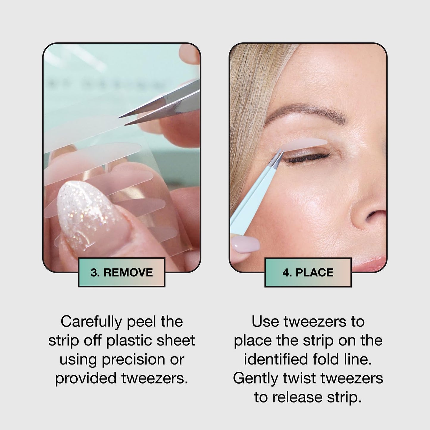 Contours RX Lids by Design - Non-Surgical & Transparent Eyelid Lift Strips - for a More Youthful-Looking Appearance, Reshape and Define with Eyelid Tape for Hooded Eyes (4mm) 80ct