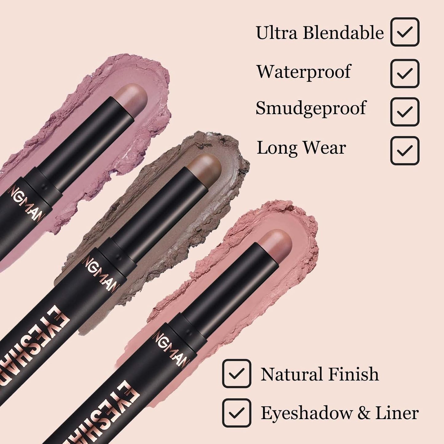 Matte Eyeshadow Stick Blendable Cream Eyeshadow Waterproof Long Lasting High Pigmented eyeshadow Pencil, Hypoallergenic Nude Eye Shadow Stick (12# Medium Warm Brown Matte)