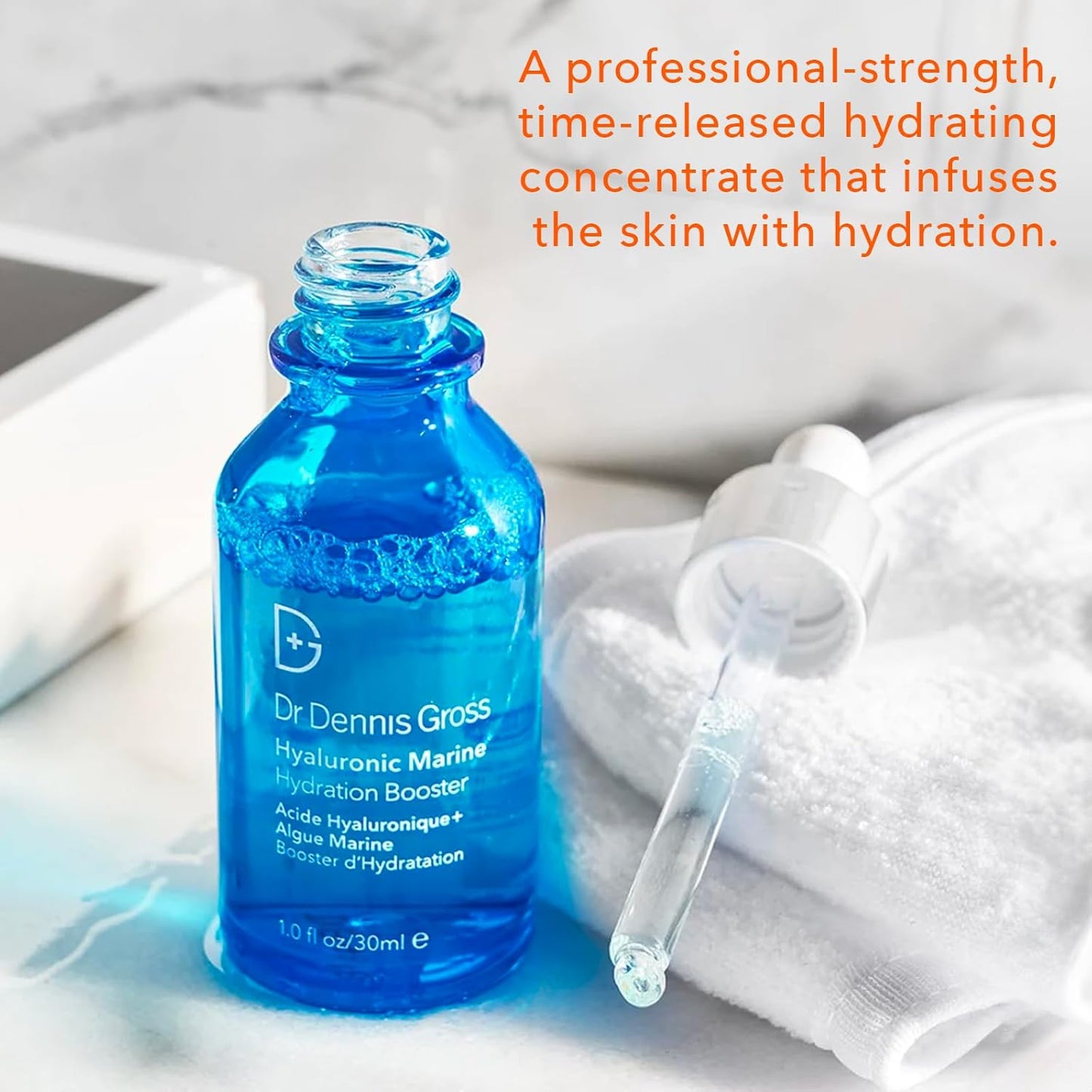 Dr Dennis Gross Hyaluronic Marine™ Hydration Booster: for Dehydrated, Rough Texture, Dry Fine Lines & Wrinkles, 1 fl oz