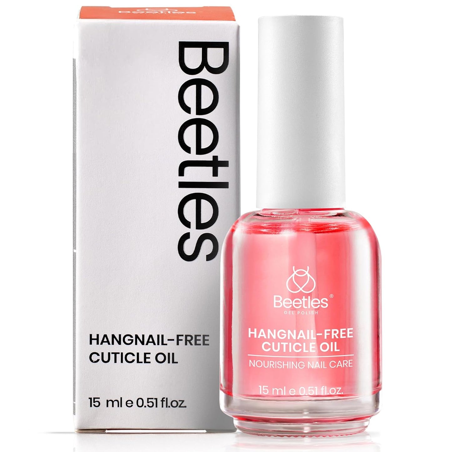 Beetles Cuticle Oil for Nail & Cuticle Care, 15ml Natural Rose Smell Oil with Vitamin E Nourish Condition Dry Stronger Nails SPA & Hand Manicure DIY Salon Needs Gifts for Her Women