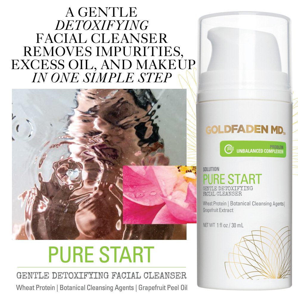 GOLDFADEN MD Pure Start Gentle Detoxifying Natural Facial Cleanser, 1 Fl Oz