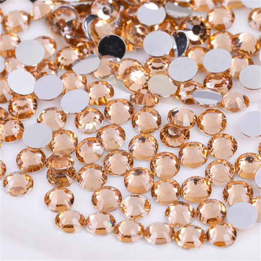 500 Pieces SS30 6mm Flatback Rhinestones Clear Glass Round Gems Crystals for Nail Art DIY Crafts Clothes Shoes Bags （Champagne）
