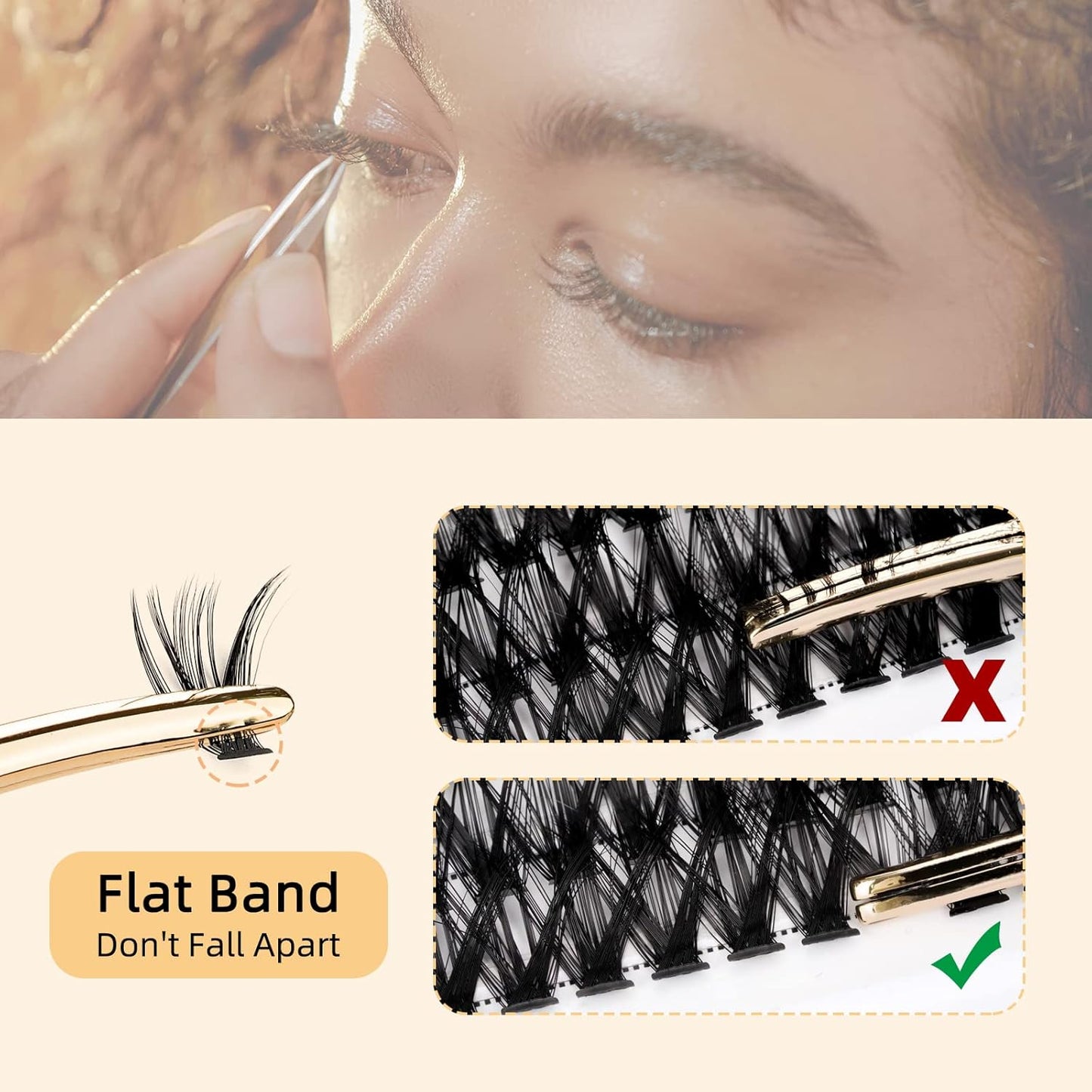 QUEWEL Cluster Lashes 240Pcs Individual Lashes 50D 0.07 D Curl Mix8-14mm Lash Extensions Clusters Lashes Soft&Natural False Eyelashes Individual DIY Eyelash Extension at Home(50D 0.07D mix-8-14)