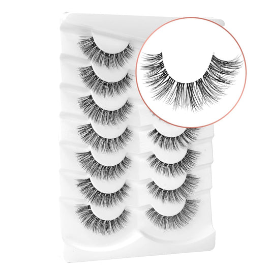 Onlyall Natural Eyelashes Mink False Eyelashes Natural Wispy Lashes Soft Clear Band Lashes Fluffy False Lashes 14MM A11