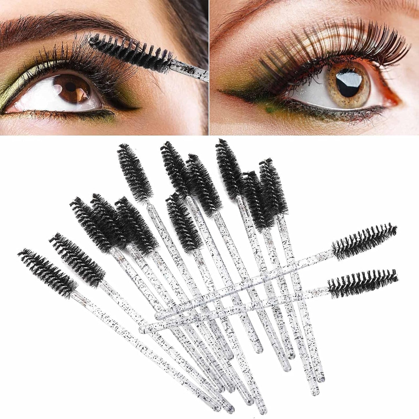 Tbestmax 1000 Disposable Mascara Wands Eyelash Brush Spoolies for Eyebrow Eye Lash Extension Black