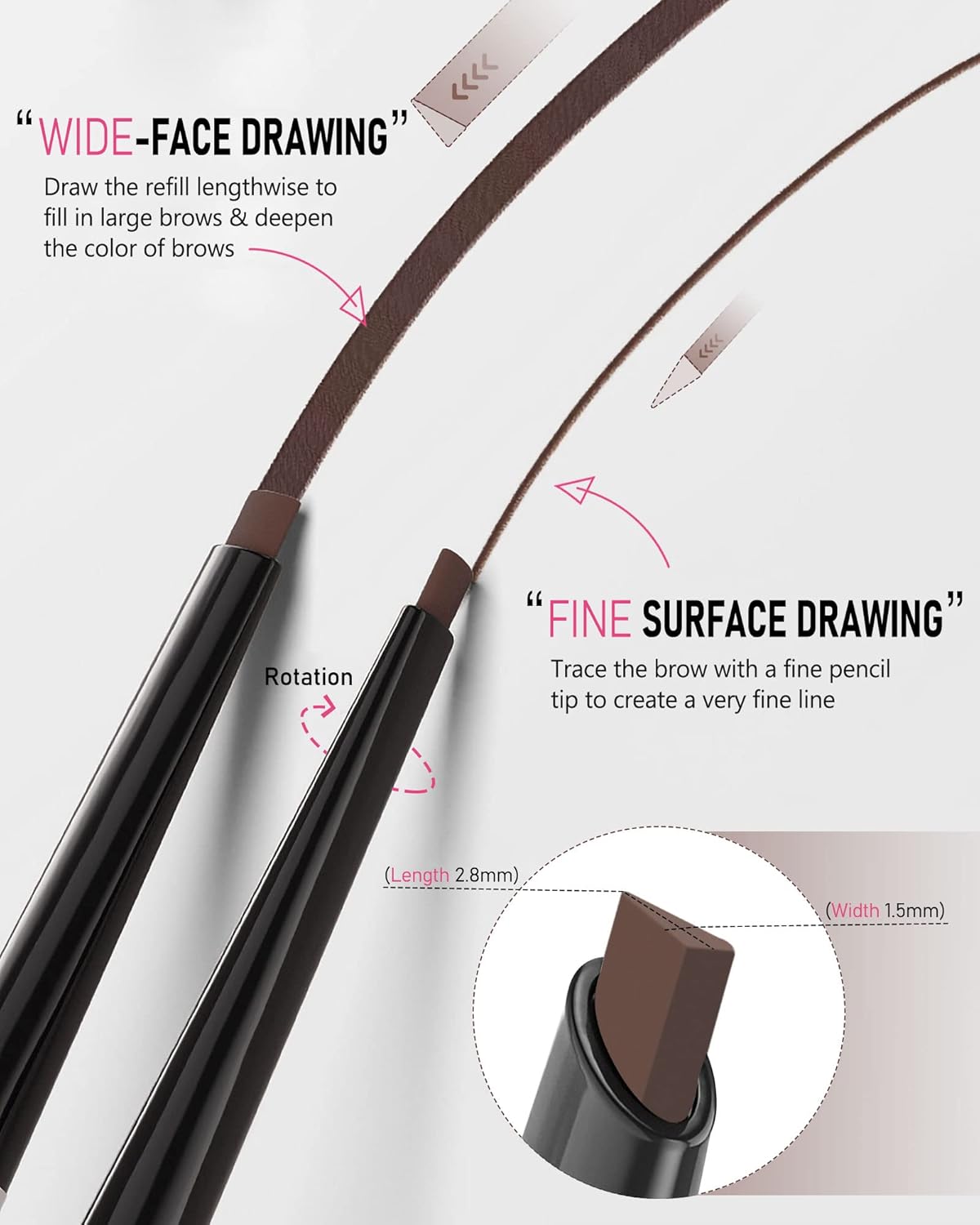 Eyebrow Pencils for Women - Waterproof, Dark Brown