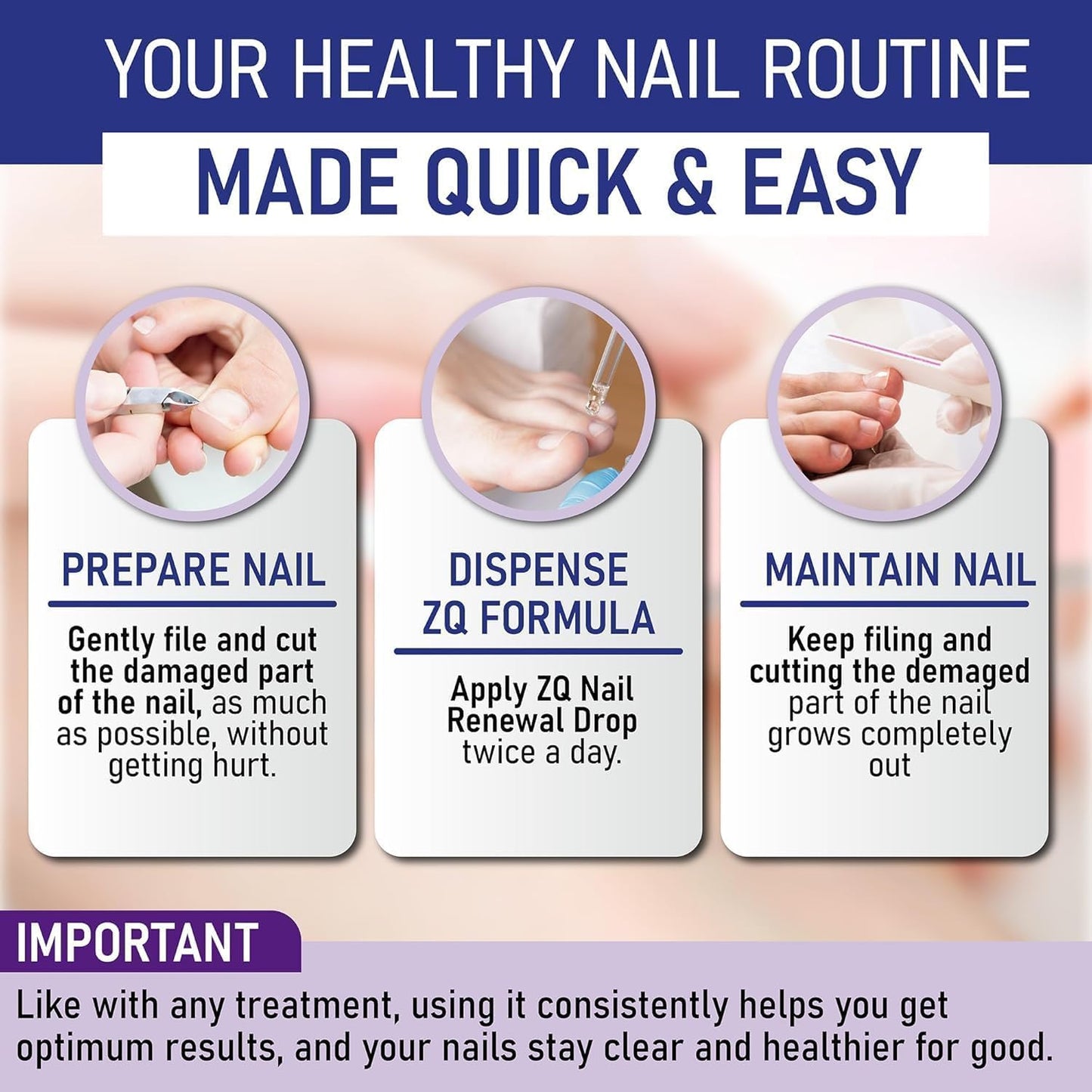 ZanaQuick Extra Strength Toenail & Fingernail Repair Drops - Nail Care Renewal for Thick, Damaged & Discolored Nails - 1 Pack, 0.50 fl oz