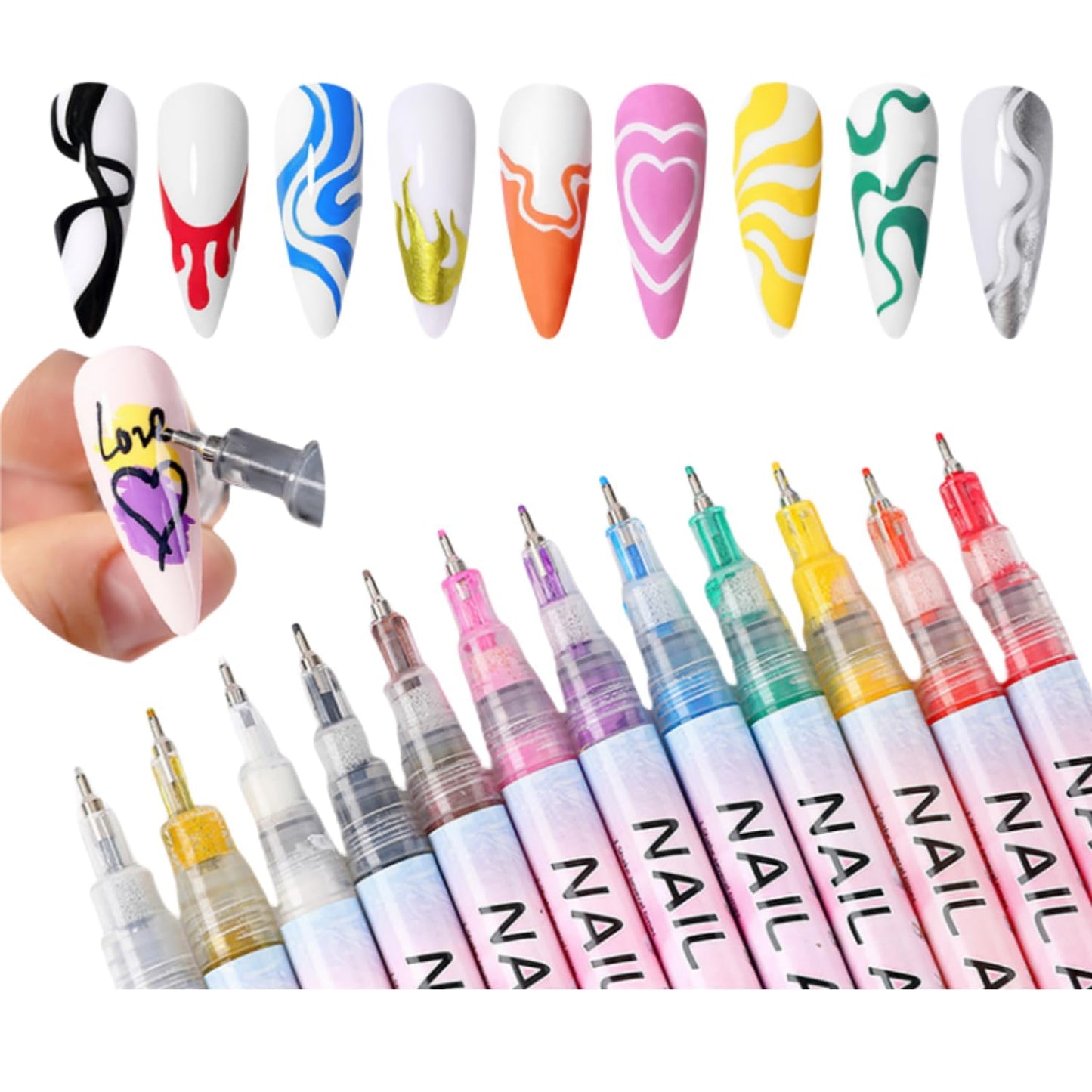 Nail Polish Pen, 1 PCS Nail Art Pen, Nail Pencil, DIY Drawing Painting Pen, for Nails DIY (Yellow 0.5mm)