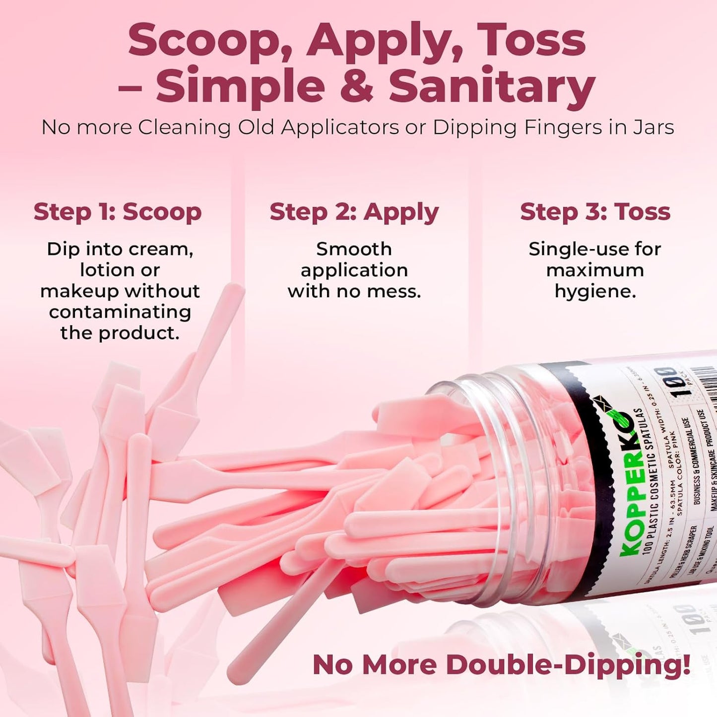 Mini Face Cream Spatula (2.5", 500 Pack) - Small Lotion Spatula Tool for Skincare, Creams & Crafts | Skincare Applicator for Mixing, Cosmetic, Face Mask | Disposable Makeup Paddles | Pink