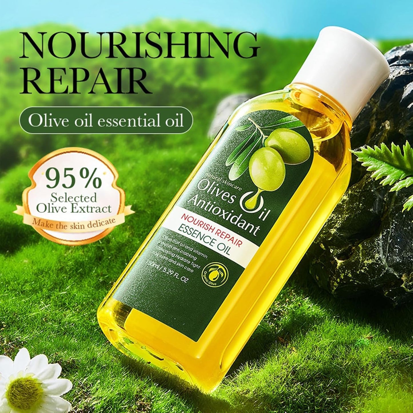 Olive Oil for Skin, 5Pcs Olive Oil Face Skincare Kit, Skin Care Products Set With Olive Oil for Face and Body, Skin Care Routine Kit for Women, Olive Oil Moisturizer, Skin Care for Dry Skin