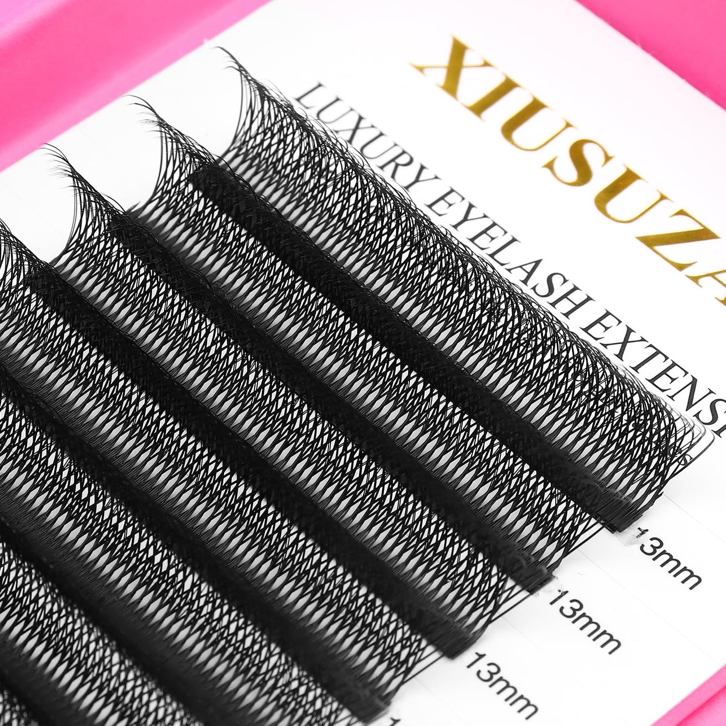 Lash Extensions Double Tips 4D Eyelash Extensions W Shape 0.07mm Thickness D Curl 11mm Premade Fans Easy Fan Volume Lashes Matte Black Crisscross(W-4D-Double Tips-0.07-D,11mm)