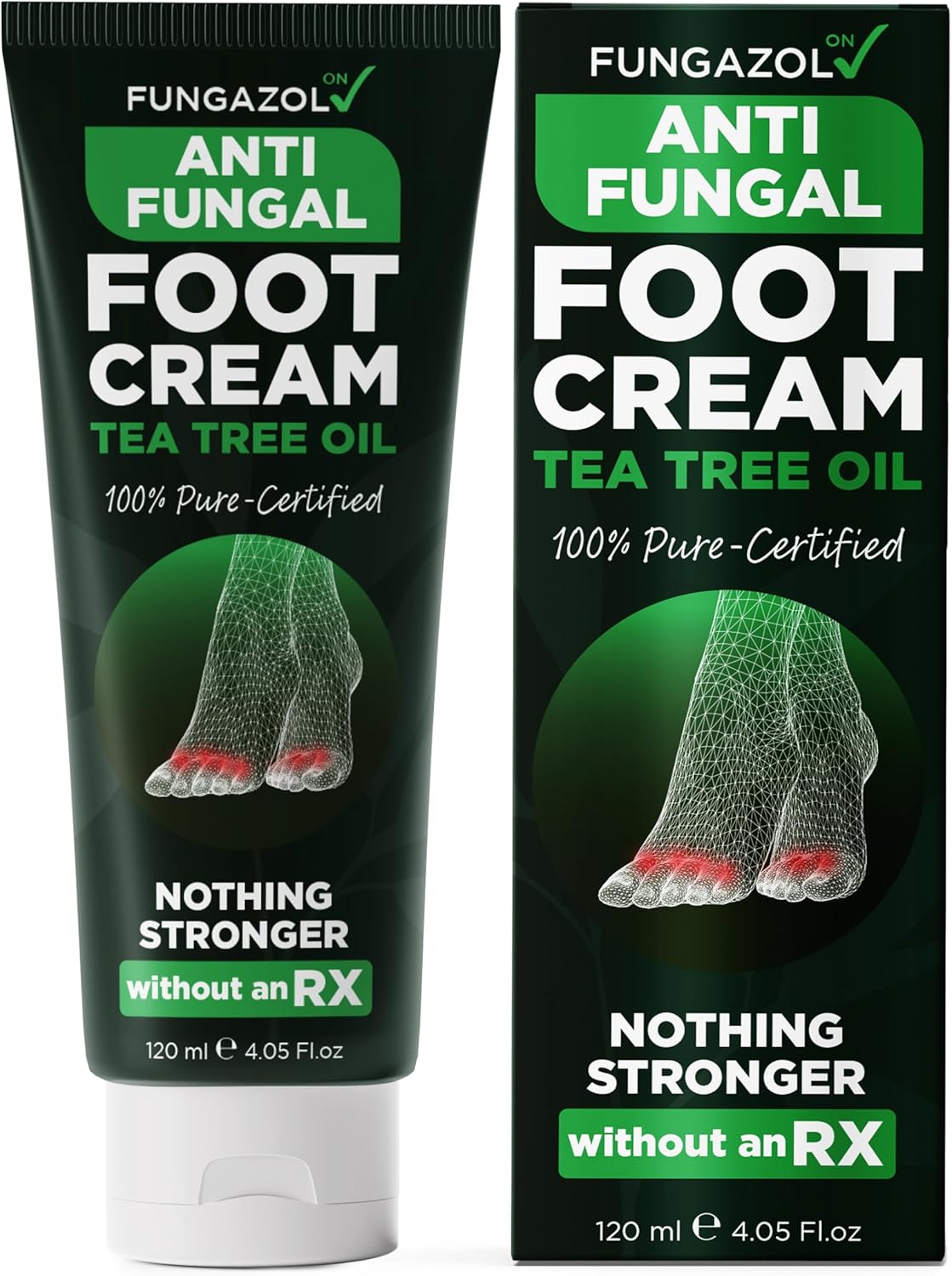 Foot Cream with Tea Tree Oil | Antifungal Cream to Soothes Cracked Heels, Dry Skin & Itchy Feet | Helps with Athlete’s Foot, Nail Fungus & Jock Itch | Relieves Itching & Burning | 4.05 fl oz